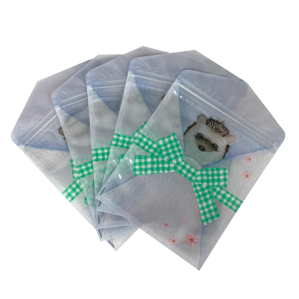 Saco Fecho Zip Zipper Bag Estampa Ouriço 5 Unidades Daiso